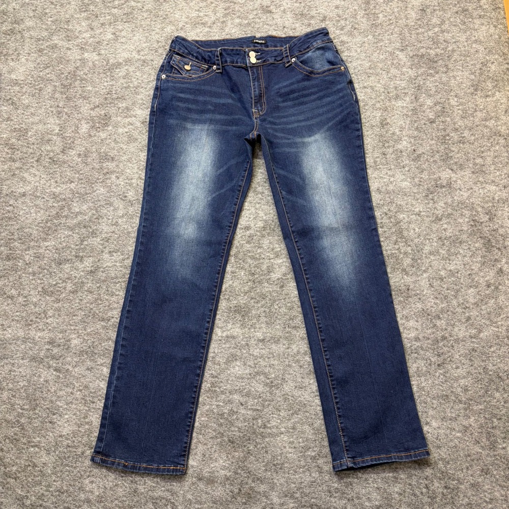 Flamingals Straight Leg Jeans Women 2XL Dark Wash Stretch Denim Casual